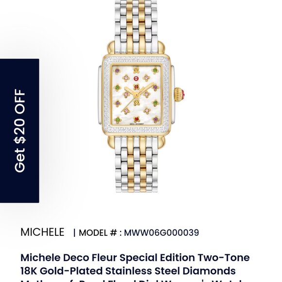 Michele Deco Fleur Special Edition Two-Tone 18K Gold-Plated  display picture 2